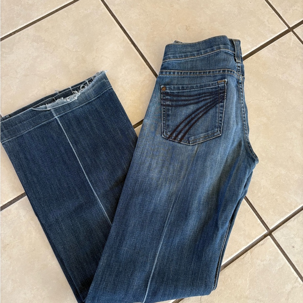 7 For All Mankind Dark Blue Straight Leg Jeans